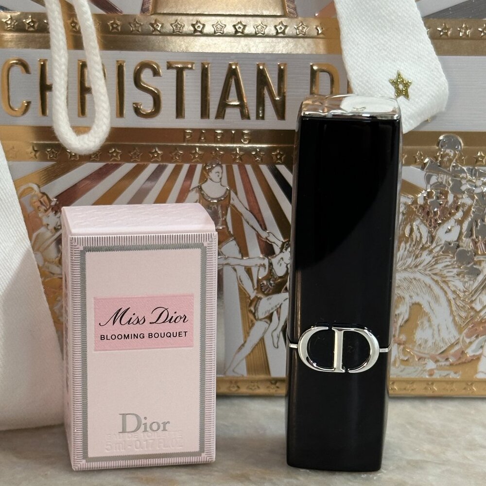 Dior gift set Rouge Dior lipstick 100 Nude Look Miss Dior Blooming Bouquet - Picture 2 of 9